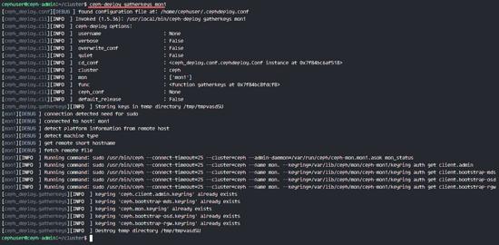 Schlüssel ceph bereitstellen