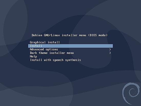Debian 10 Boot-Bildschirm