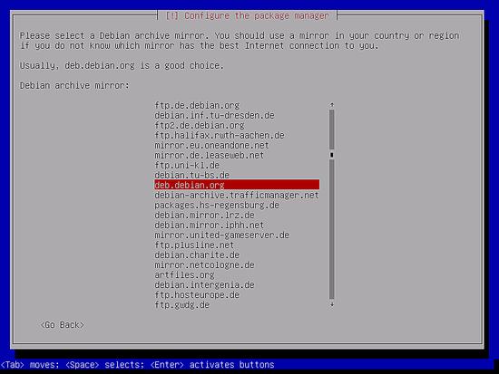 Debian-Spiegel auswählen