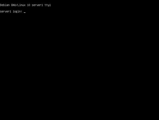 Debian 10 (Buster) Server erster Bootvorgang