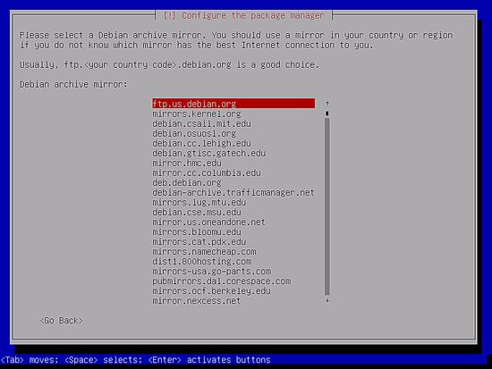 Debian-Spiegel auswählen