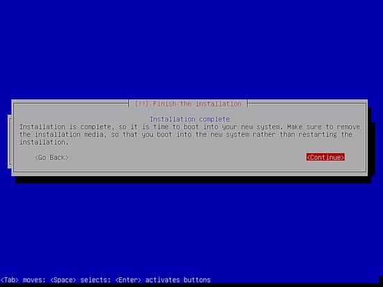 Installation abgeschlossen