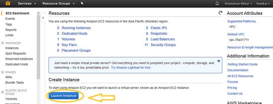 Starten Sie die EC2-Instanz.