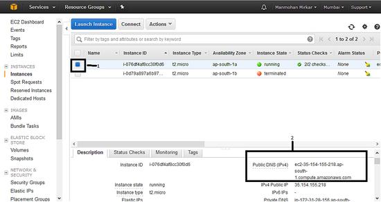 Öffentlicher DNS-Wert der VM