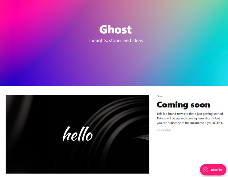 Ghost Homepage