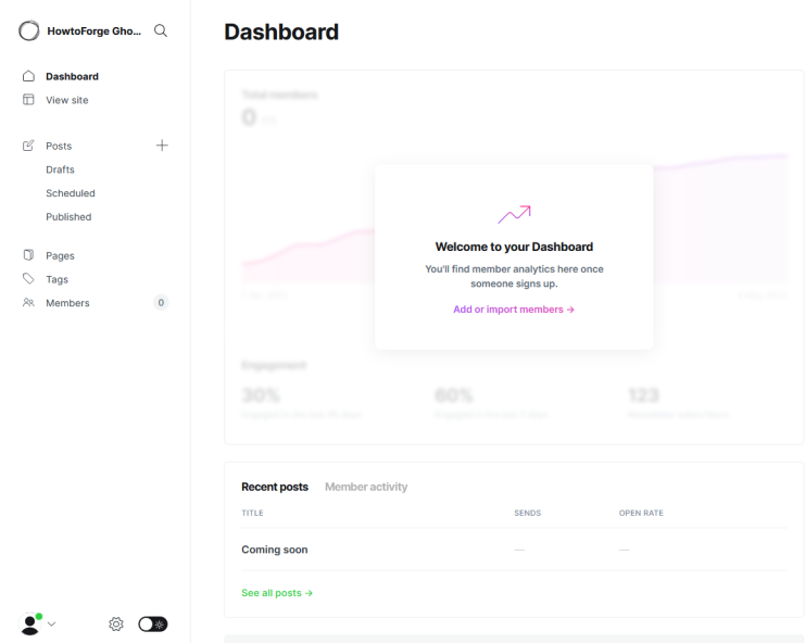 Ghost Admin Dashboard