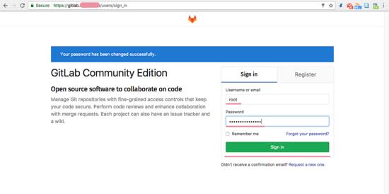 GitLab Login als Standard-Benutzerstamm