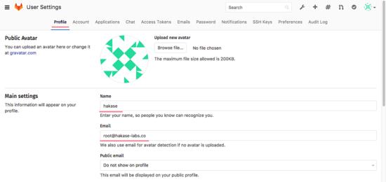 Standardbenutzername und E-Mail-Adresse für GitLab ändern