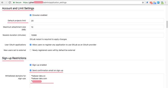 Konfigurieren der Limit-Einstellung und der Anmeldebeschränkungen GitLab