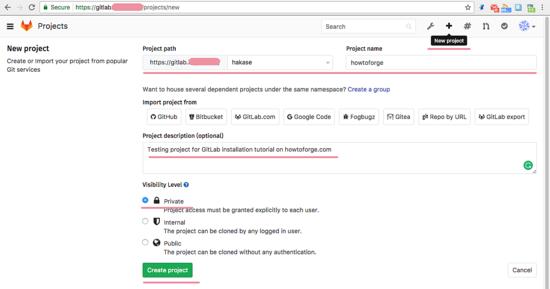 GitLab Testing erstellt neues Projekt