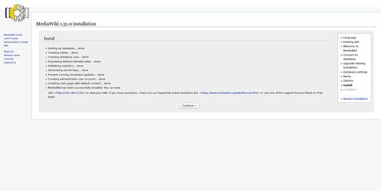 Installation abgeschlossen
