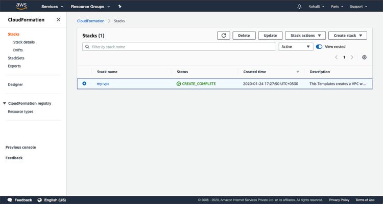 Liste der erstellten Stapel