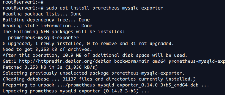 prometheus-mysqld-exporter installieren