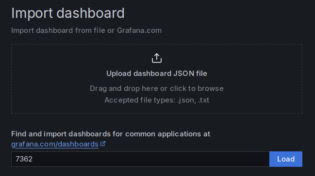 Dashboard importieren
