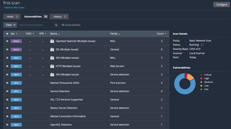 nessus scannt Schwachstellen
