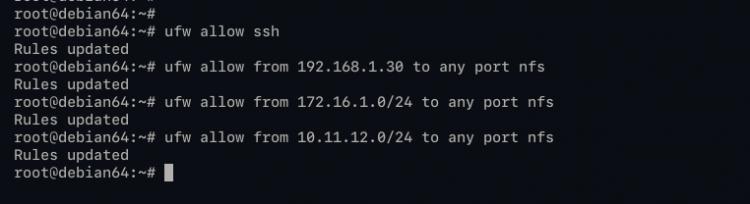nfs mit ufw firewall absichern
