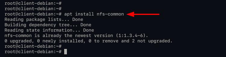 Installieren von nfs-Client-Paketen