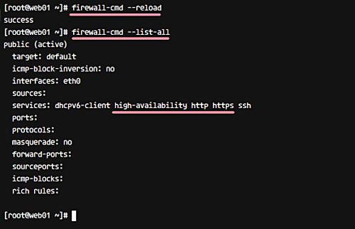 Firewall neu laden und Firewall-Regelsatz überprüfen