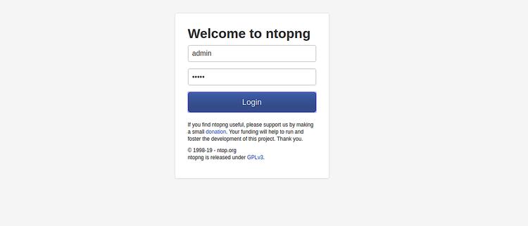 Ntopng-Anmeldung