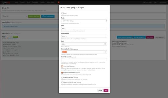 Eingangsquelle in Graylog hinzufügen