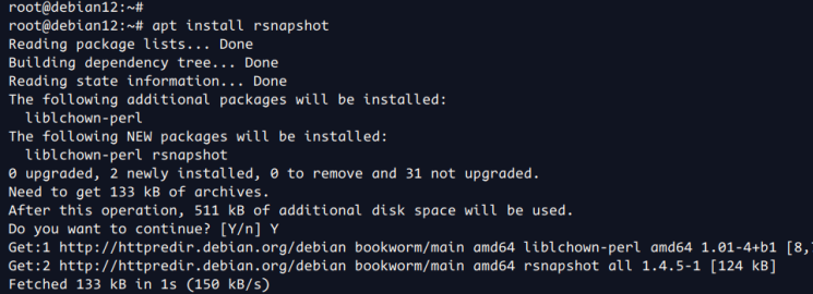 rsnapshot installieren