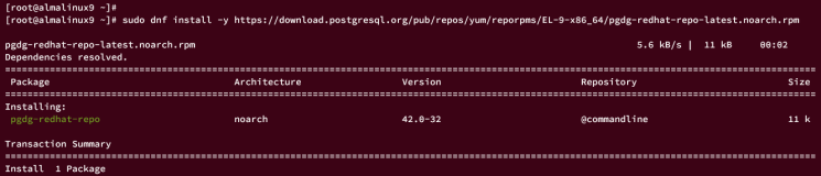 add postgresql repo