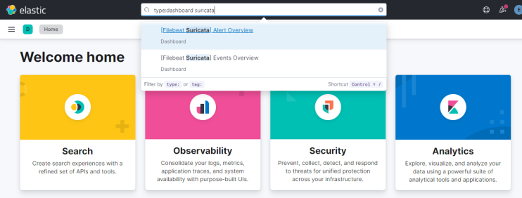 Suricata Suche in Kibana