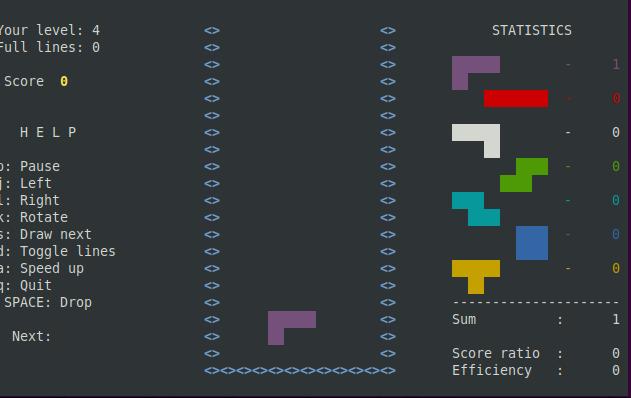 Tetris auf der Linux Kommandozeile spielen
