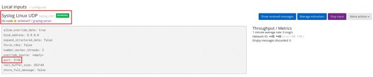 graylog inputs laufen