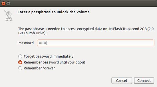 Geben Sie das Passwort ein, um auf das USB-Gerät zuzugreifen.