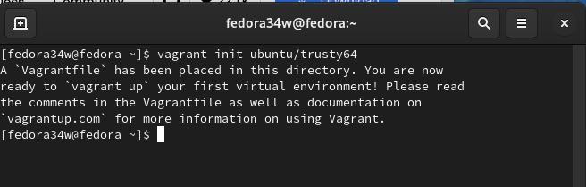  Initialisierung des aktuellen Verzeichnisses für eine Vagrant Umgebung
