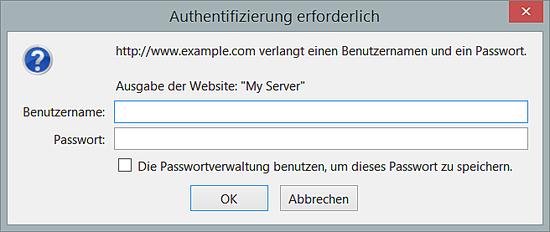 Geben Sie den Benutzernamen und das Passwort ein.
