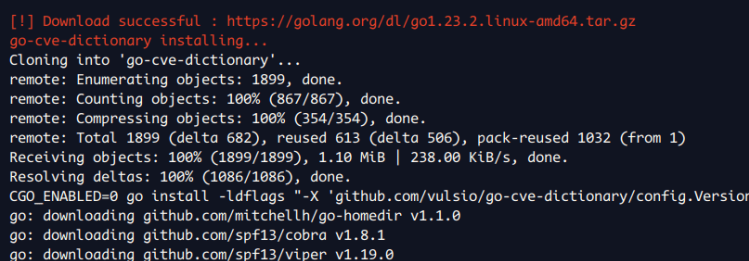 go-cve-dictionary installieren und kompilieren