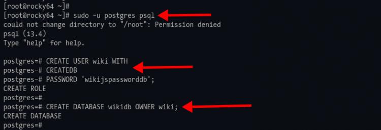 PostgreSQL Datenbank und Benutzer für Wiki.js erstellen