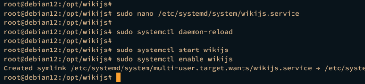 start enable wiki.js