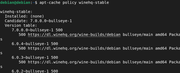 Überprüfe den apt-Cache