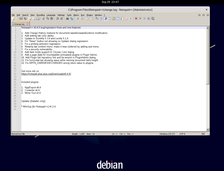 Du solltest jetzt das Notepad-Fenster sehen.