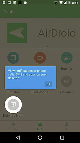 Benachrichtigung über Telefonanruf